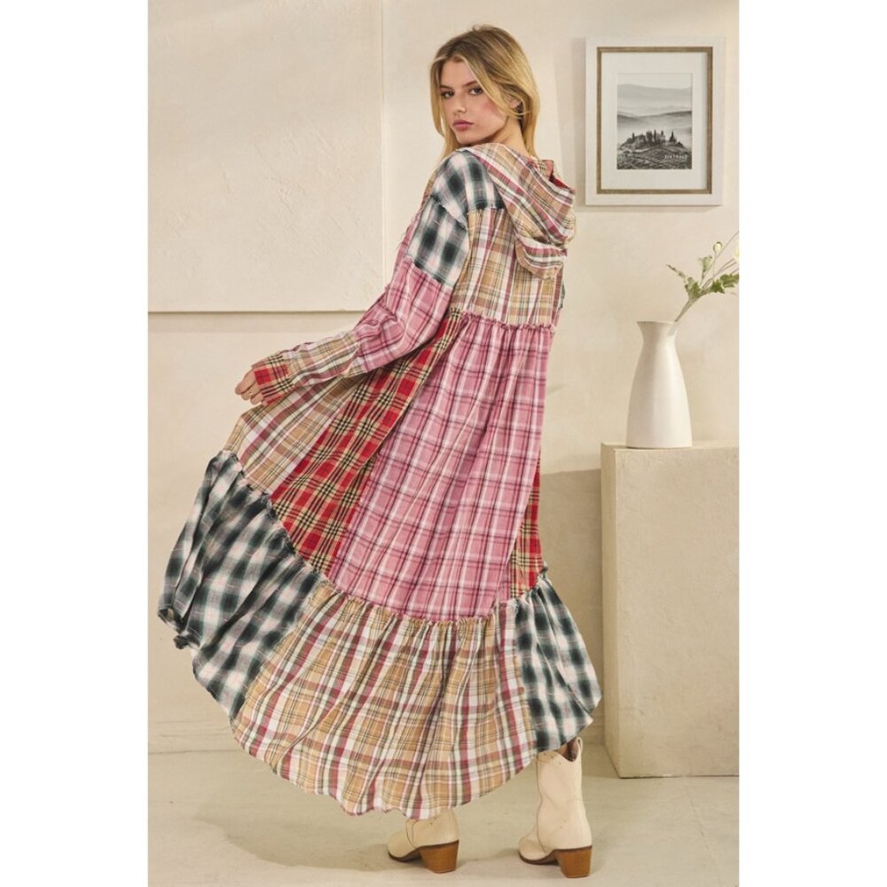 Oli & Hali Multicolor Plaid Maxi Dress Brand New No Tags